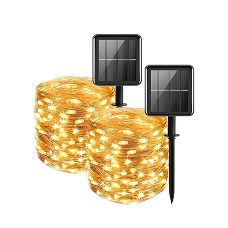 

1-4pcs Solar Fairy Lights Outdoor LED Fairy Lights Outdoor 8 Modes Copper Wire IP65 Warterproof for GardenPatio Yard Party
