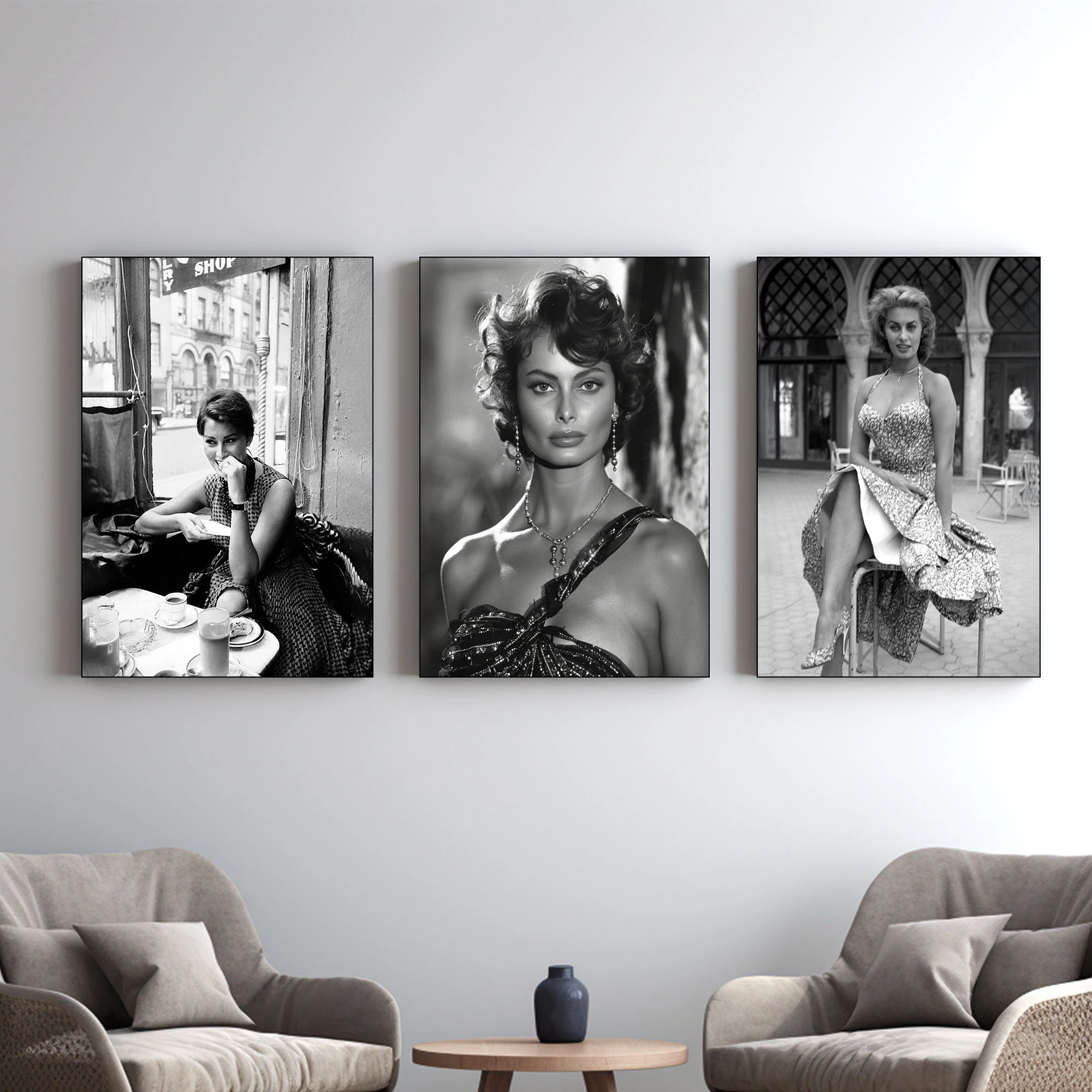 Italian Actor Sophia Loren Poster Print Canvas Pictures Home for Living Room and Bedroom Wall Modern Decor Frameless Painting