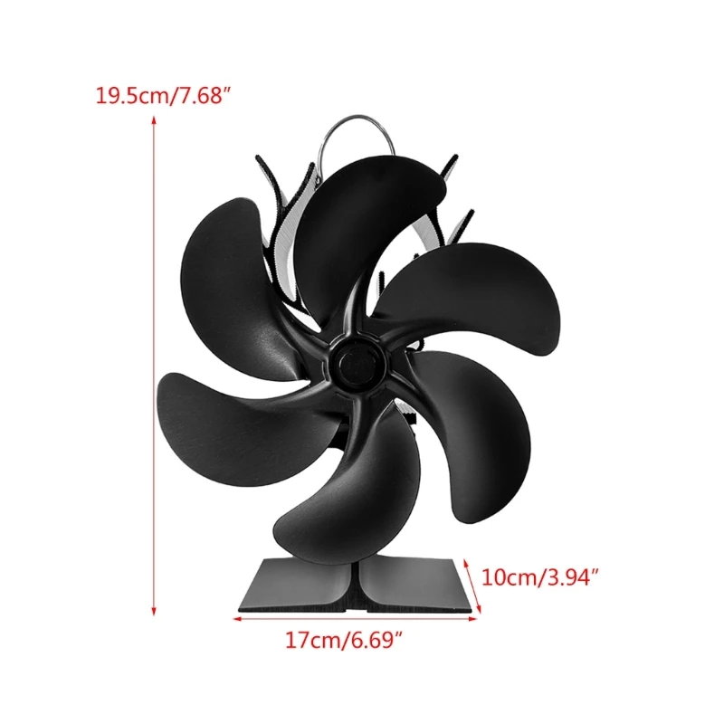 

M6CF 6-лопастной вентилятор для печи без электричества Вентилятор для камина с тепловым приводом Эффективное распределение тепла