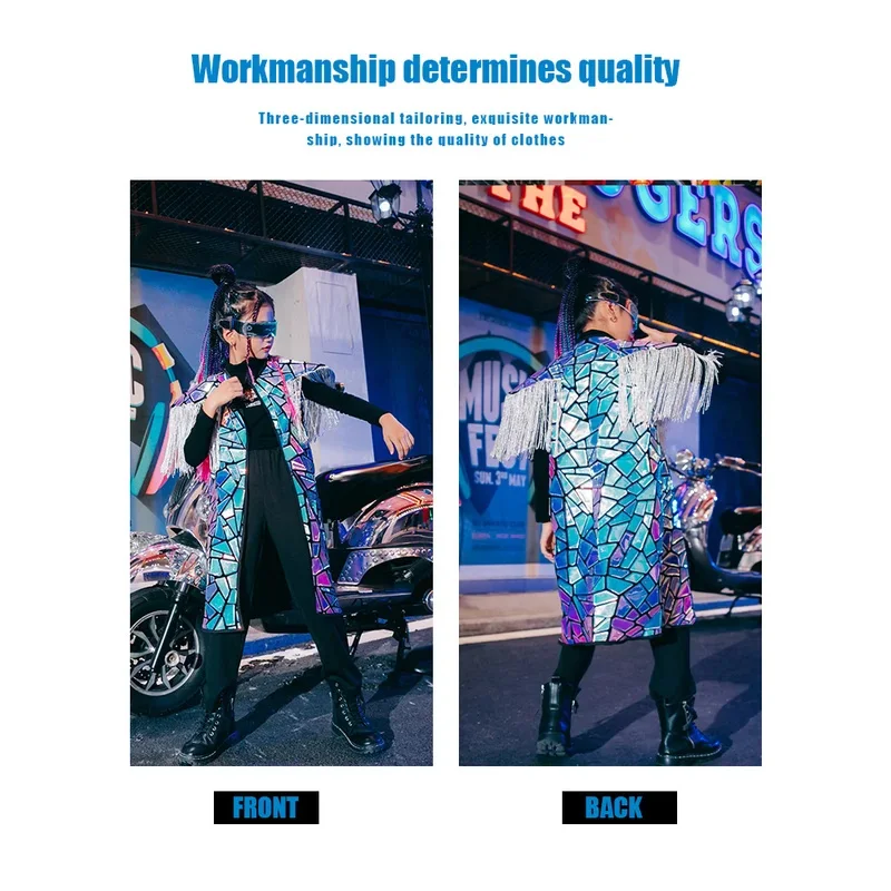 ZZL الرقص الحضري فتاة زي الأطفال K-pop الهيب هوب ملابس المنصة أداء الملابس نموذج أزياء الاطفال بدلة رقص الجاز