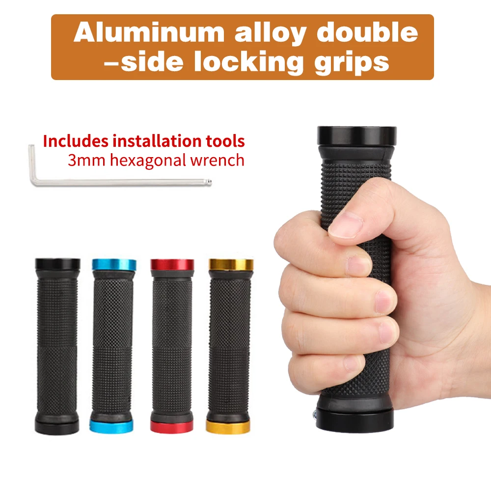

Black Red Gold Blue Pair Bicycle Locking Grips Anti-Slip Aluminum Alloy PE Rubber Eco-Friendly Good Grip Bicycle Accessories