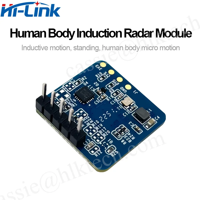 Kit De Módulo De Sensor De Radar De Alto Desempenho, 1 Transmissor E Receptor Antena, Venda Quente De Fábrica, 24GHz, 3.3V, 50mA, HLK-LD2420