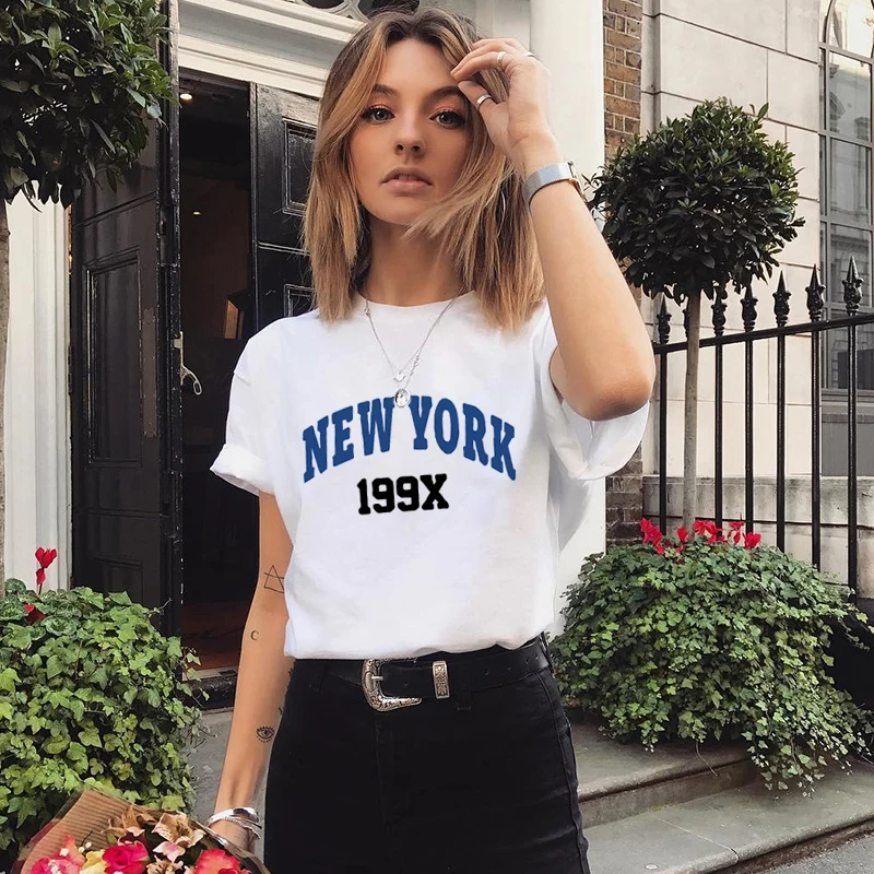 Y2k Casual Oversized T Shirt Men T Shirts New York Fashion Short Sleeve Tshirt USA Letter Print Men Graphic Tee Summer Blouse