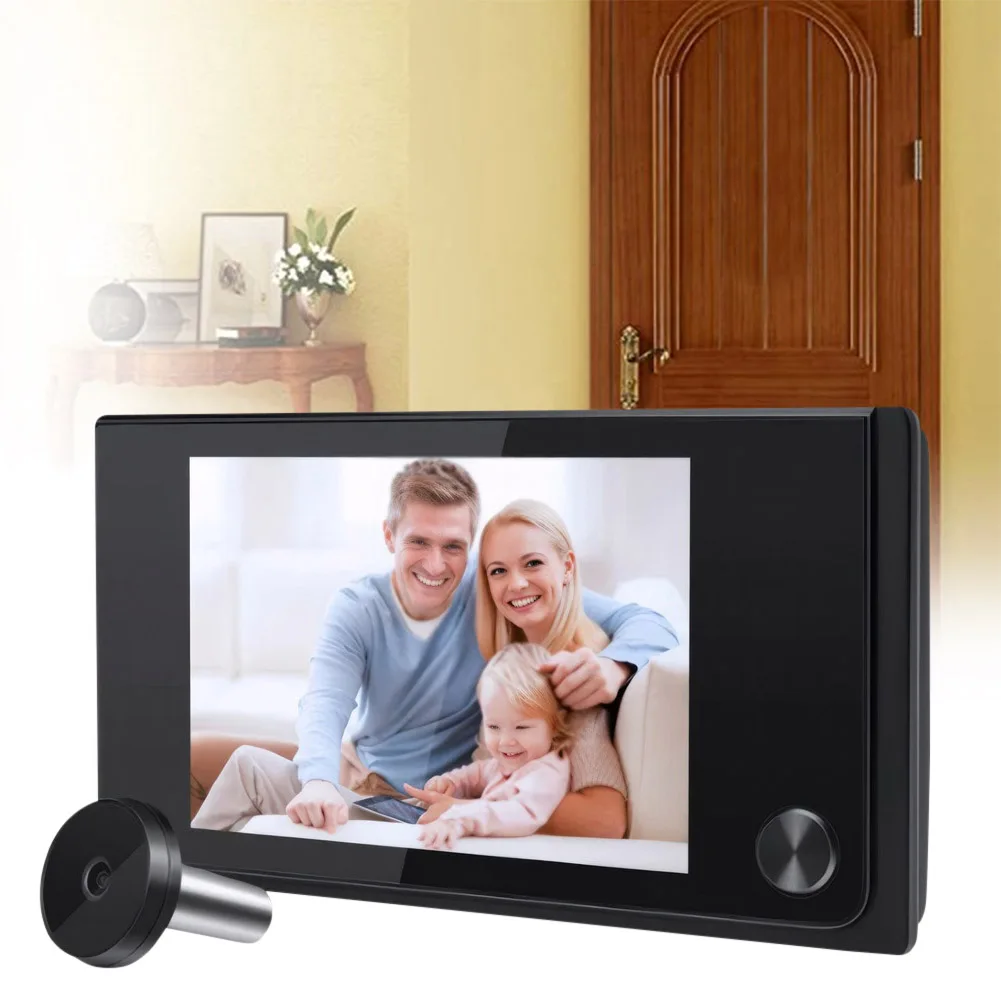 홈 보안 시스템용 구멍 초인종 카메라, 120 도 각도 디지털 문짝 뷰어, 무선 비디오 초인종 모니터, 3.5 인치