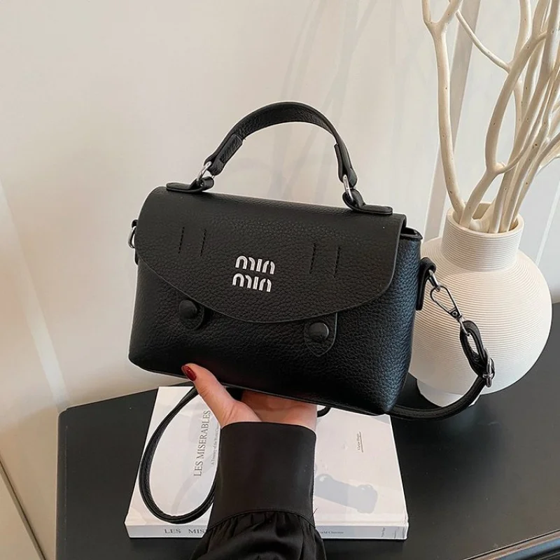 Bolsa de ombro feminina com lona couro casual vintage popular duradouro espaçoso macio estilo moderno ​