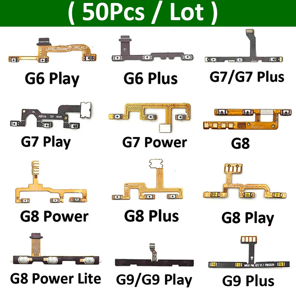 50Pcs, Volume Button Power Switch On Off Button Flex Cable For Motorola Moto G5 G6 G8 G7 G9 Plus Play Power Lite