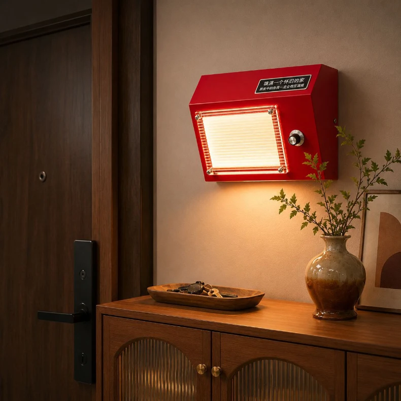 Creative LED Wall Lamp Green Red Metal Plug Indoor