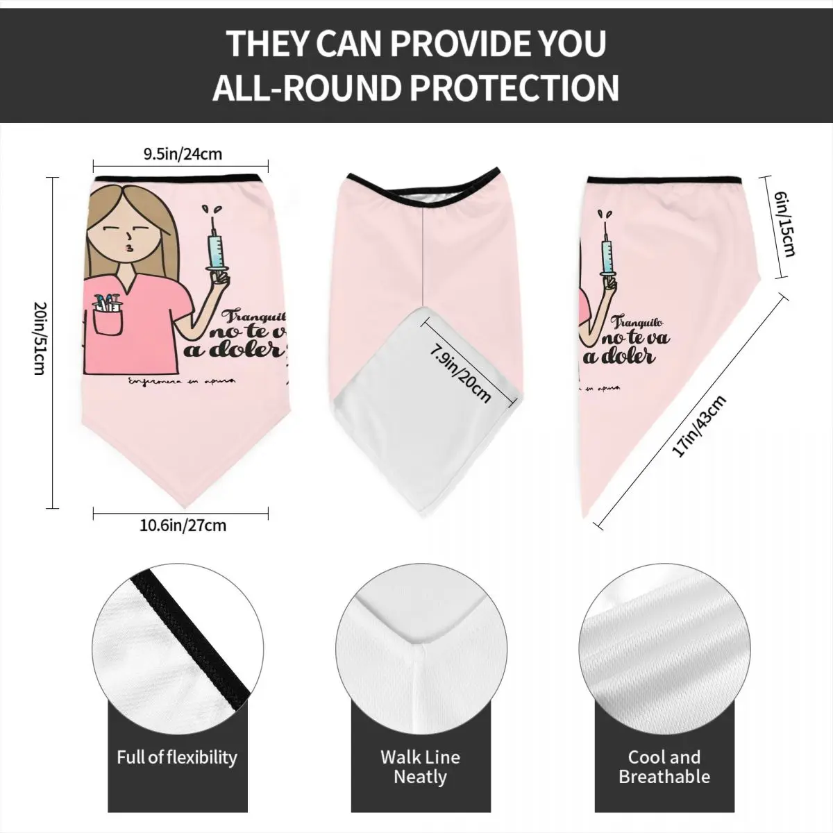 Enfermera En Apuros معاطف للأطباء والممرضات الطبية باندانا الرقبة الجراب يندبروف قناع الوجه وشاح غطاء الرجال النساء أغطية الرأس أنبوب بالاكلافا