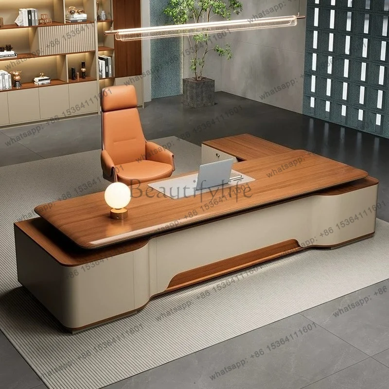 LJY Luxury Premium Simple Modern President Desk table Boss office desks and workstations computer motion room study tables furni