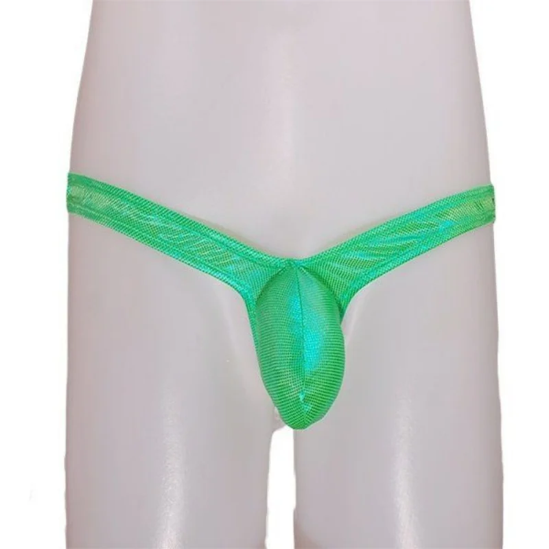 Laser Colorful Men's G-String Underwear Sexy Men's Briefs U Convex Male Underpants Low Waisted Thong Private Party Club Panties