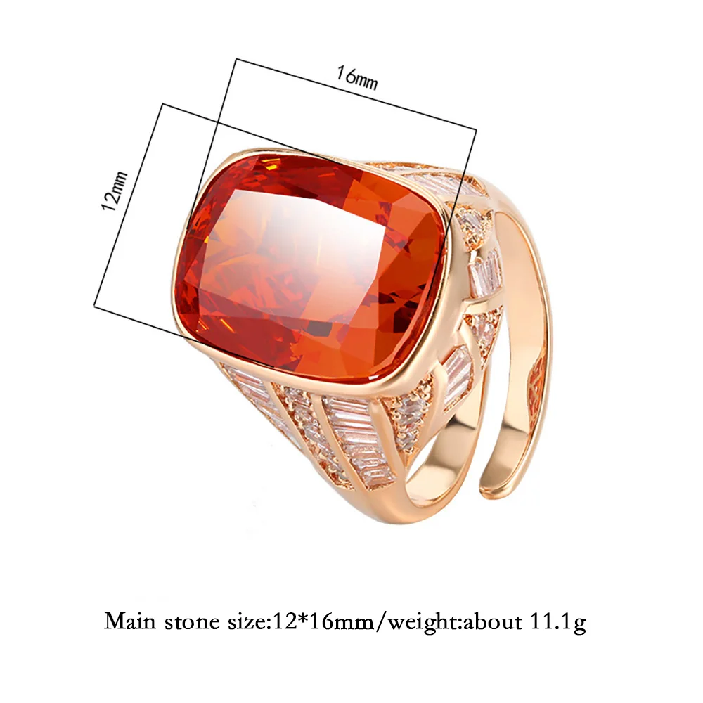 2025 جديد فاخر 12*16 مللي متر روبي الوردي الكوارتز توباز جمشت خواتم مختبر الماس حفلة غرامة مجوهرات للنساء Famale اكسسوارات هدية #6