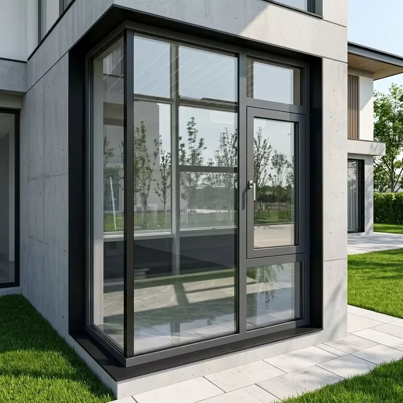 Aluminum Casement Window with Stainless Steel Track Soundproof Heavy Load for Commercial Storefront Exterior Use in Canada