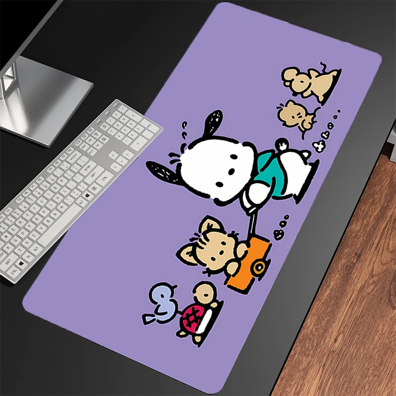 

Коврик для мыши Pochacco Kawaii, большой аниме-геймерский игровой аксессуар Varmilo, коврик для клавиатуры, ПК, компьютер, резиновый настольный коврик, ковер, коврик для мыши