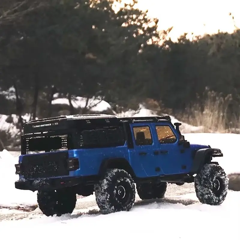 Jk07 rc simulado carro de escalada off-road com tração nas quatro rodas 1:7 modelo de carro de controle remoto elétrico bloqueio diferencial de velocidade dupla