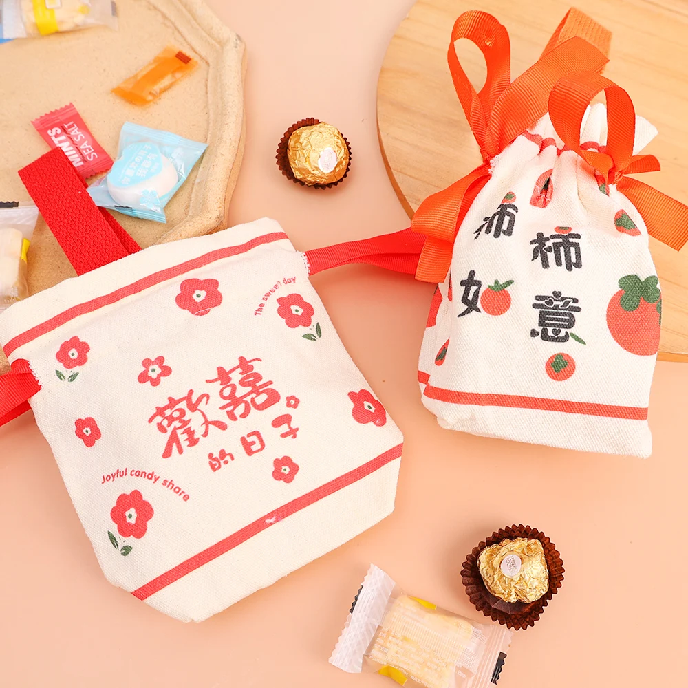 1/3pcs Wedding Candy Bag Fashion Bowknot Cotton Bag Festival Blessing Gift Bag Creative High-quality Canva Bag for Candy Jewelry