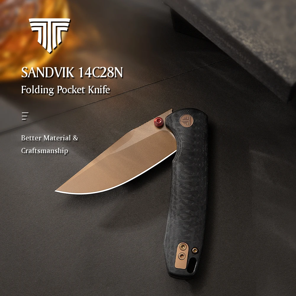 

TRIVISA Pocket Folding Knife EDC for Men 14C28N Blade G10 Handle with Clip Ferramentas Outdoor Survival Camping Fishing Hunting