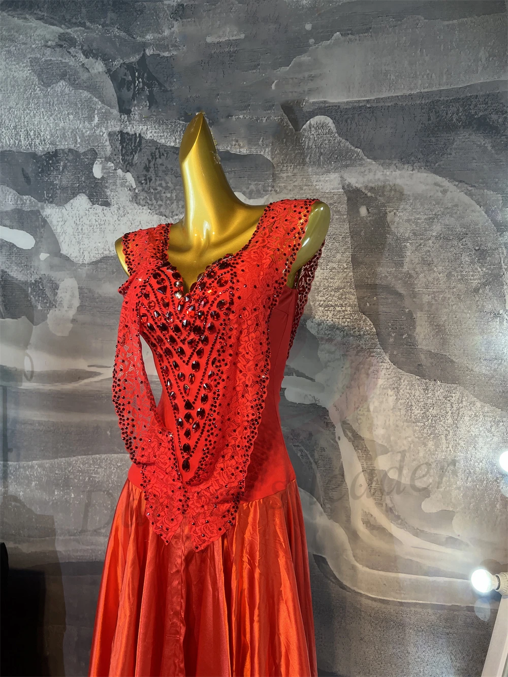 

Платье для латинских танцев для взрослых и детей AB Stone, высококачественный красный современный гоночный костюм на заказ, женская одежда для ча-ча-танго