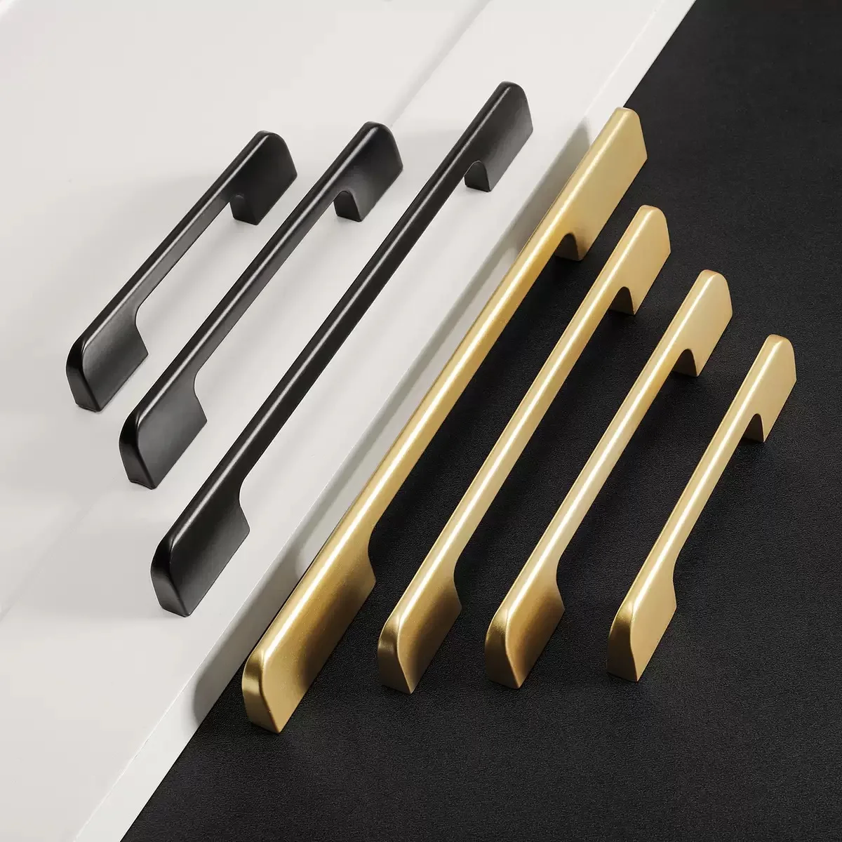 1000 مللي متر الذهب الأسود المخفية مقابض للخزانة سبائك الألومنيوم مقابض المطبخ خزانة تسحب مقابض أدراج أثاث غرفة الباب الأجهزة #2