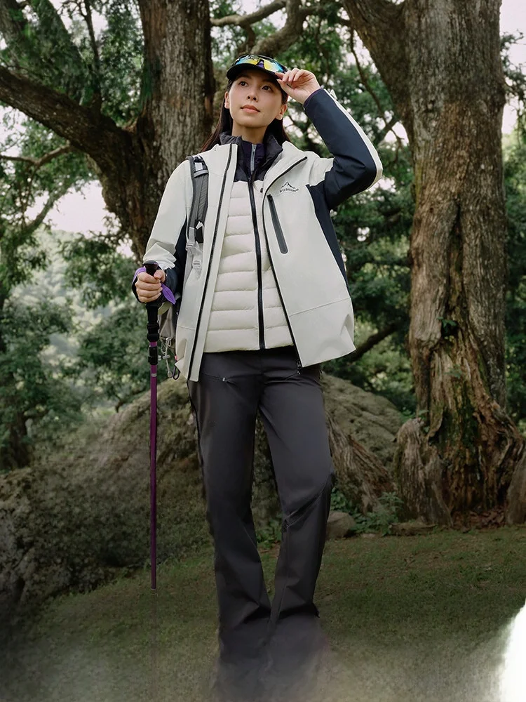 

Женская пуховая куртка Boysenberry 3-в-1 для походов, альпинизма и активного отдыха, ветрозащитная, двусторонняя, утепленная, теплая, городская, повседневная