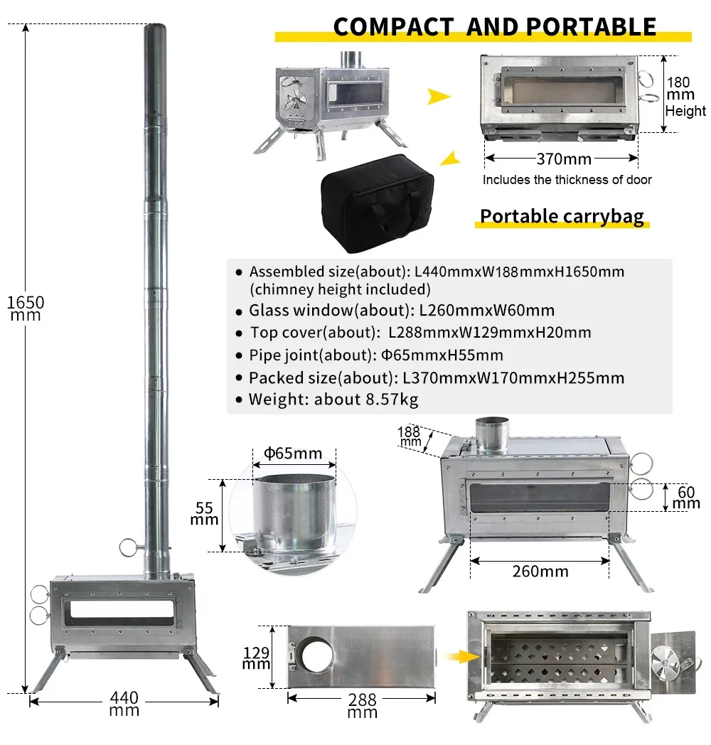 Soomloom (スームルーム) TENT WOOD STOVE Amazon.com: Soomloom Firewood Stove PROTO Dual-purpose Camping