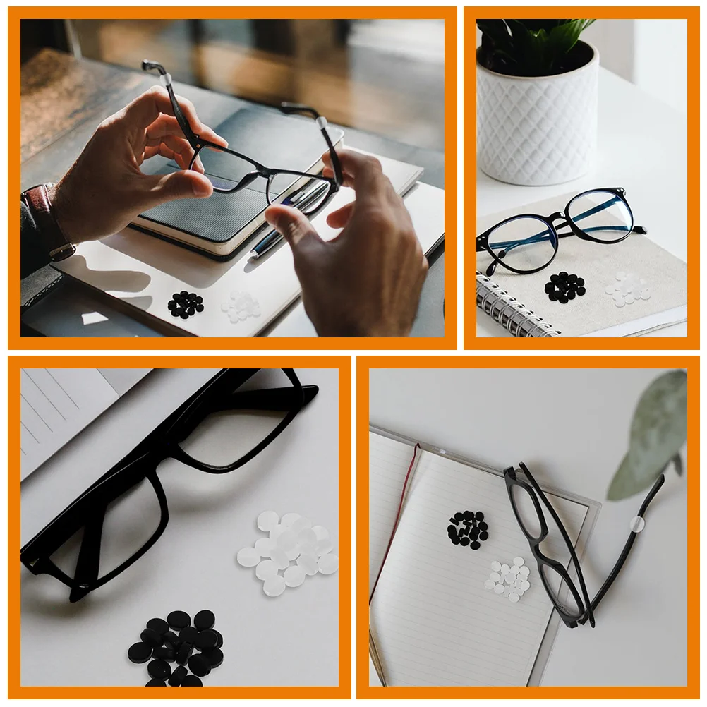 

24 Pcs Glasses Anti skid Grips Clear Oval Silicone Ear Hooks Non Slip Glasses Holders 12 Pairs Black White Eyeglass Accessories