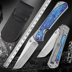 Austria M390 Powdered Steel Folding Knife Titanium Handle 60 HRC Ceramic Bearing EDC Tools Camping Hunting Outdoor Folding Knife