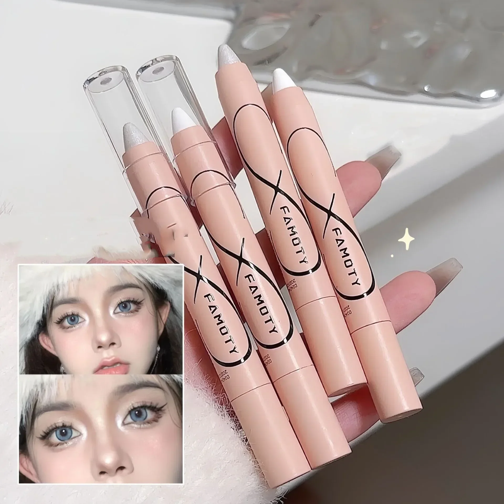 Pearl Gold Green Glitter Shimmer Contour Blush Pen Brighten Makeup Fairy High Gloss Pen Face Body Highlighter Stick Cosmetics