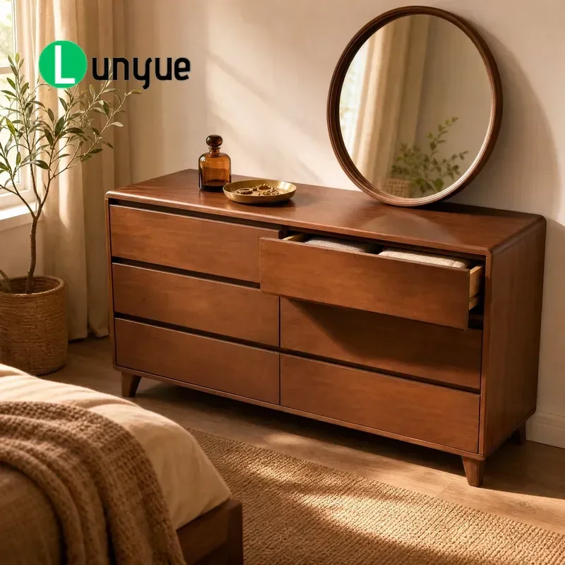 Custom Low Profile 6 Drawer Side Cabinet 1557mm Locker Assembled Furniture with Hardware