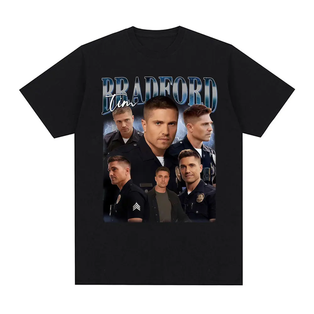 تيم برادفورد The Rookie Vintage 90s فيلم جرافيك 2026 صيف 100% قمصان قطنية نقية للرجال موضة الهيب هوب راحة كبيرة الحجم