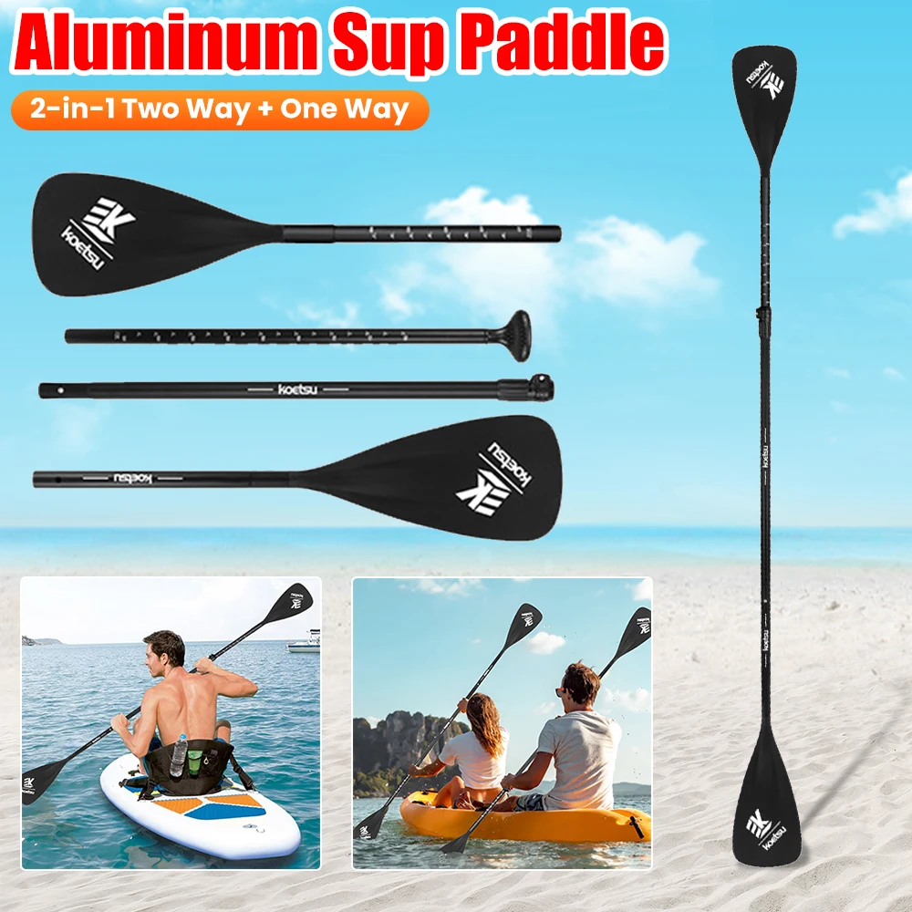 Adjustable Dual-Purpose Two Way One Way Paddle Aluminum Alloy Sup Paddle Board Detachable Nylon Kayak Boat Paddle for Canoe Raft