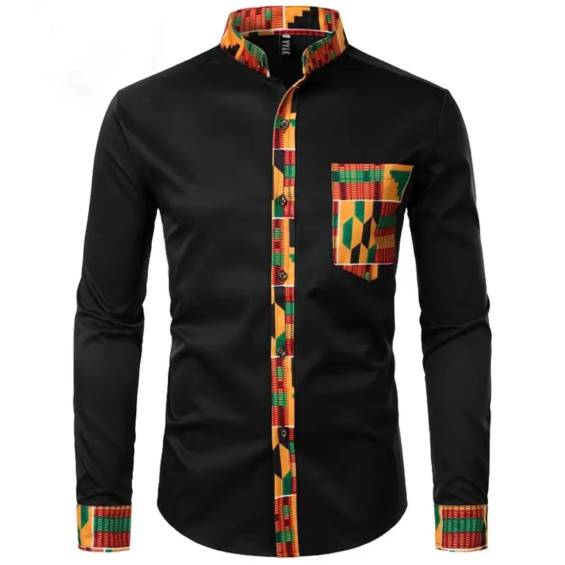 2023 new men\'s snapback shirt top striped color hot sale fashion casual simple spring summer 6XL