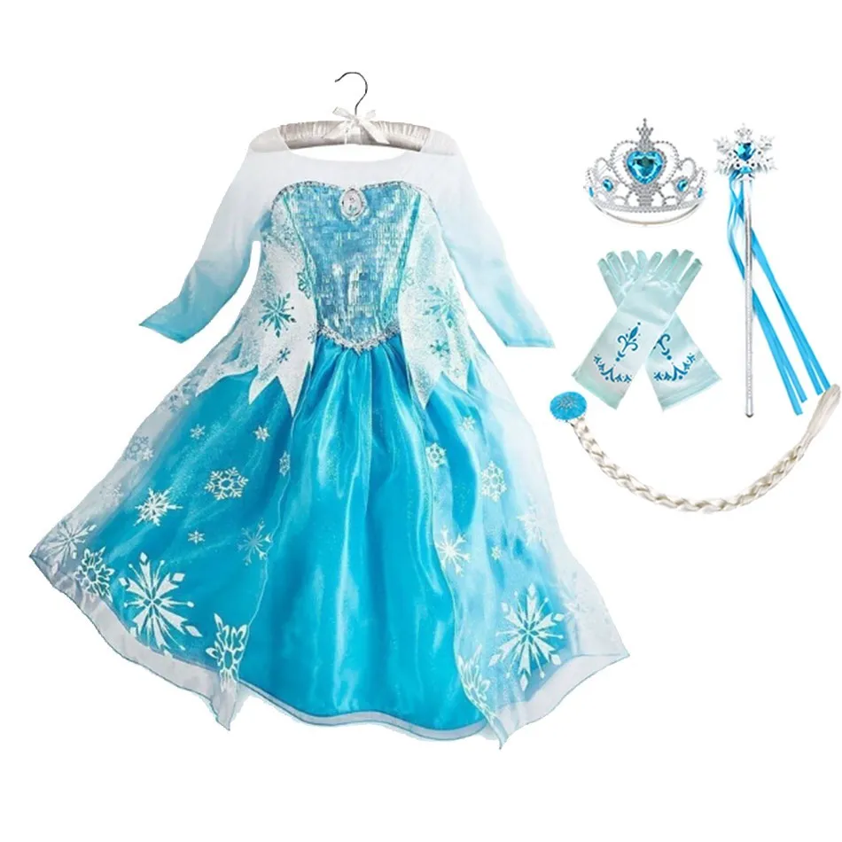 Cinderella Anna Elsa Costume Children Princess Dress for Girls Kids Cosplay Snow White Christmas Carnival Party Disguise Outfit