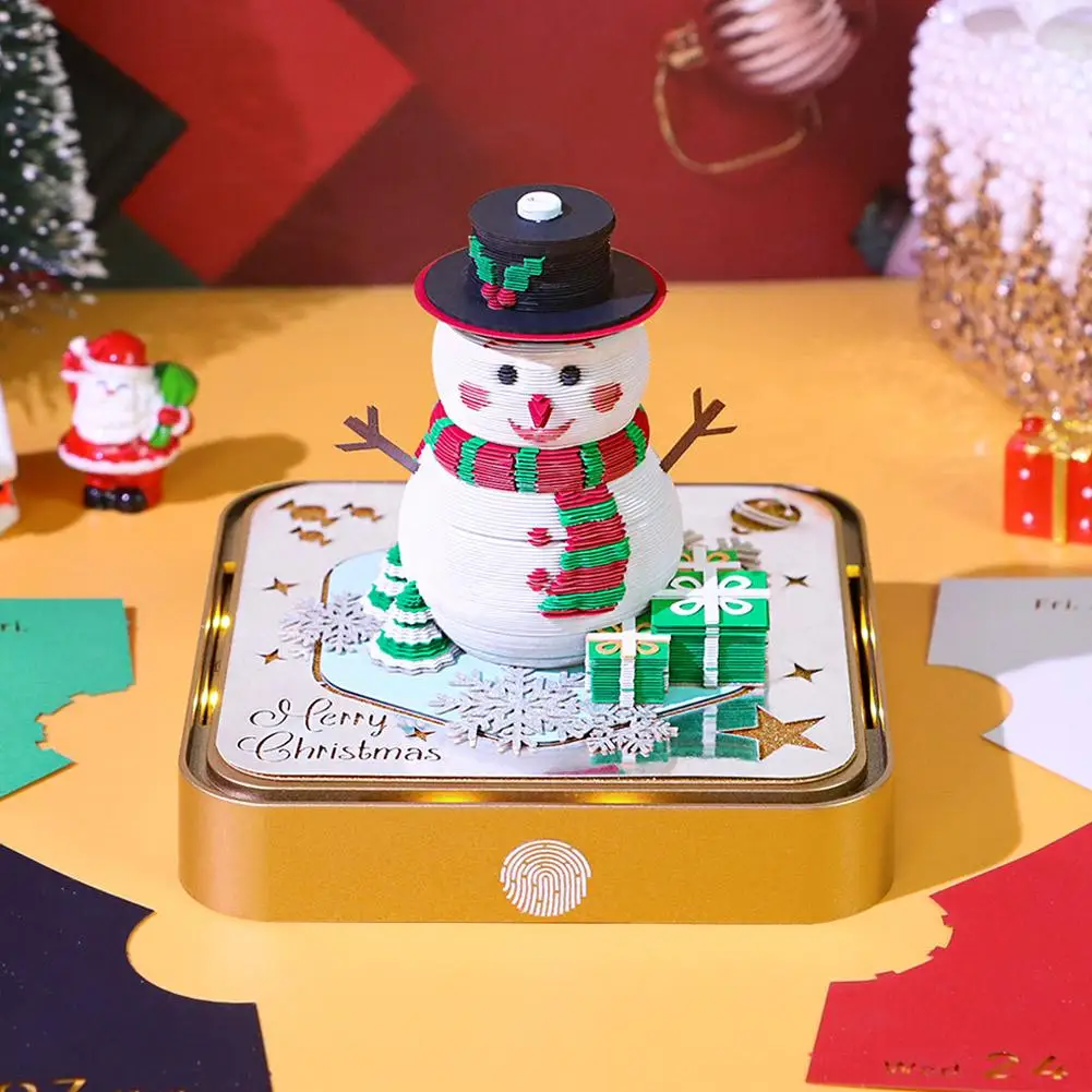 

Новый календарь 2026, 3D разрываемый настольный календарь, снеговик, украшение для студентов с подарком, календарь для заметок, креативный настольный M5B4