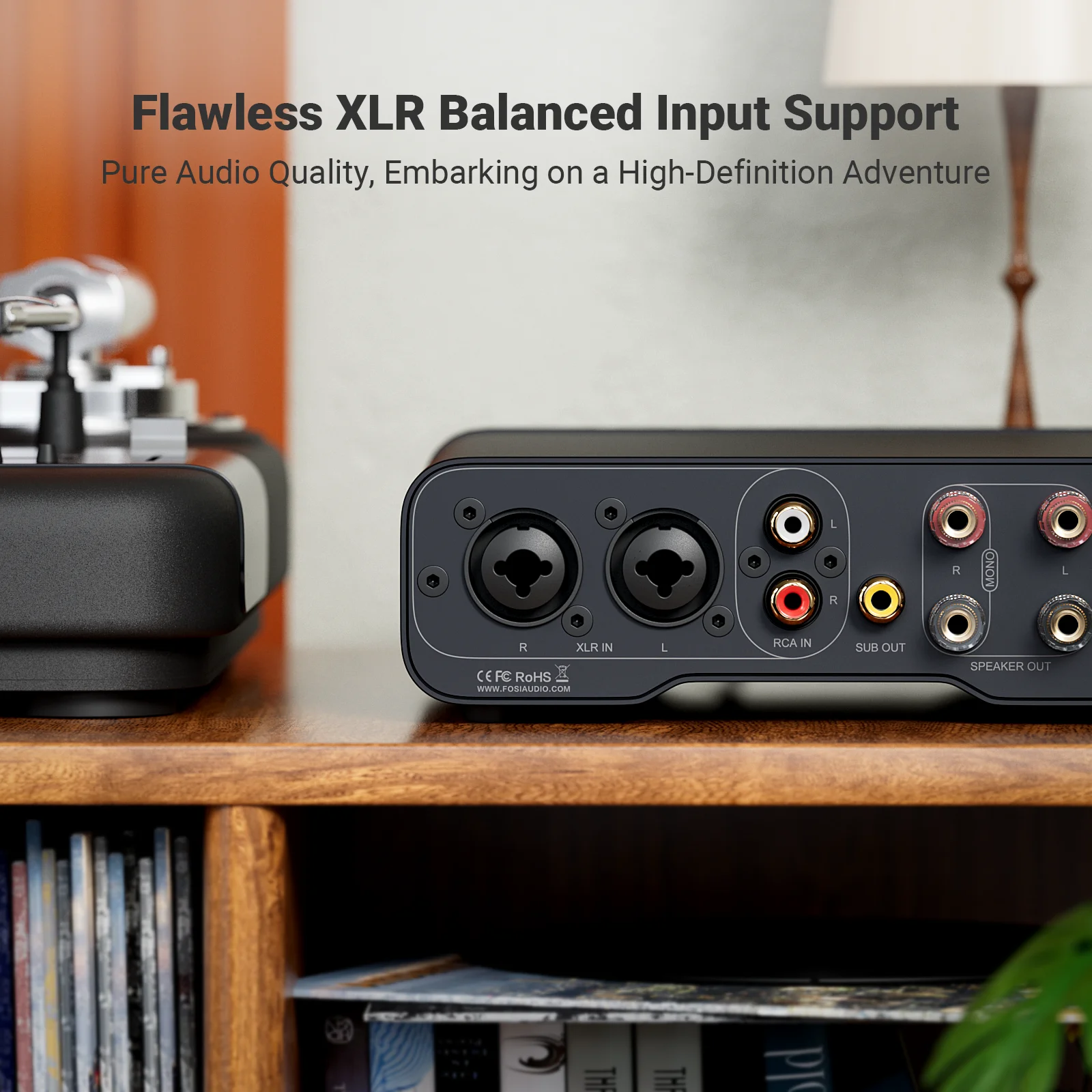 مضخم طاقة ستيريو Fosi Audio ZA3 TPA3255 فئة D HiFi Audio Amp لمكبر صوت رف الكتب السلبي مع مدخل XLR/RCA/متوازن #3