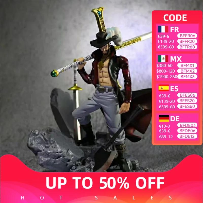 Anime Figures 17CM ONE PIECE Dracule Mihawk Top Decisive Battle Action Figure PVC Model Toys Collection Ornaments Doll Fans Gift