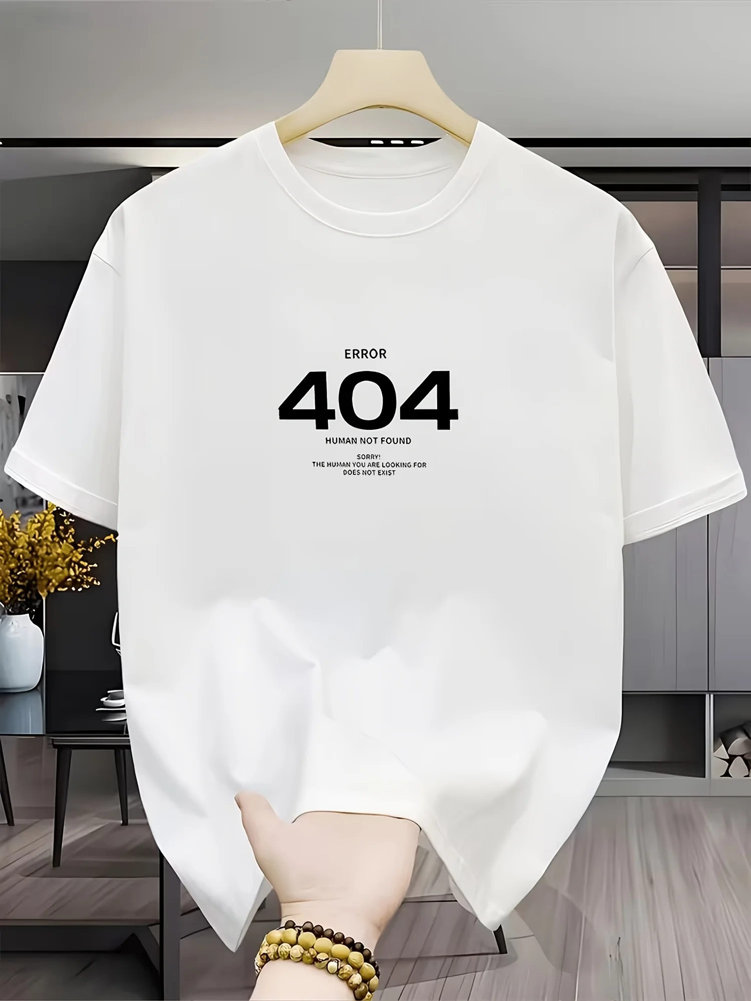 404 Human Not Found Funny T-Shirt Programmer Meme Print Tech Enthusiast Casual Short Sleeve Loose Fit Men's Women Unisex Tee Top