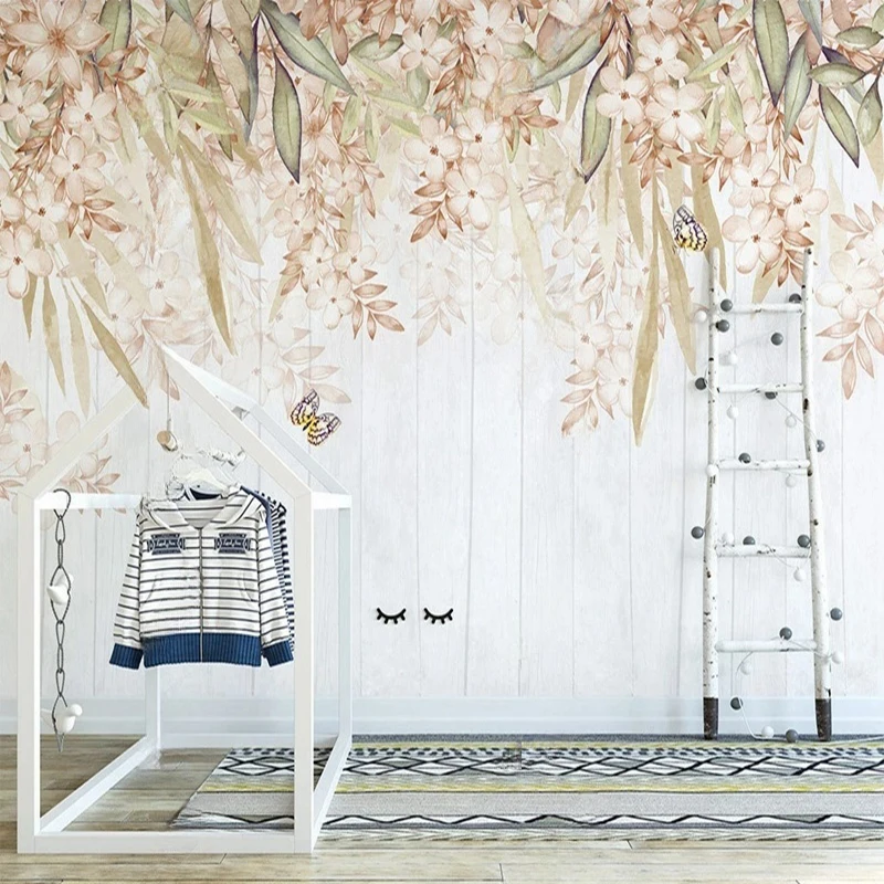 Custom 3D Any Size Mural Wallpaper Nordic Hand Painted Romantic Flowers Decor Wall Covering Indoor Background Wall Painting
