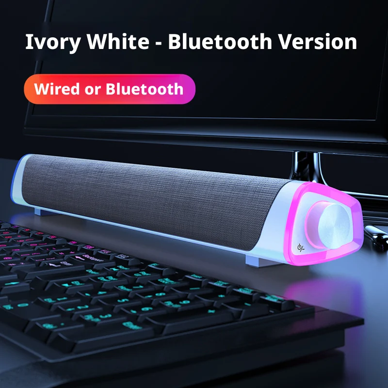 

Саундбар с проводным и Bluetooth-подключением 15 ° 3D-звук с регулируемым углом наклона, питание от USB, для ПК, ноутбука, телевизора, телефона
