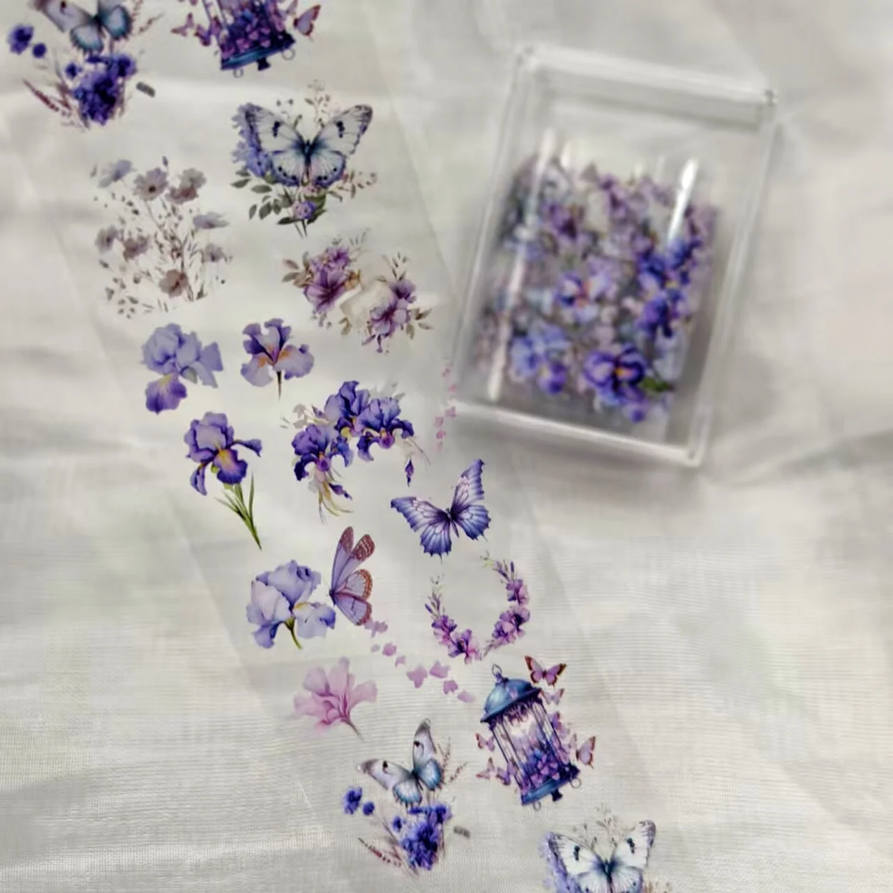 1Pc 100cm Flower Nail Foils for Transfer Paper Floral Stickers Rose Nails Wraps Tulip Nail Art Decorations