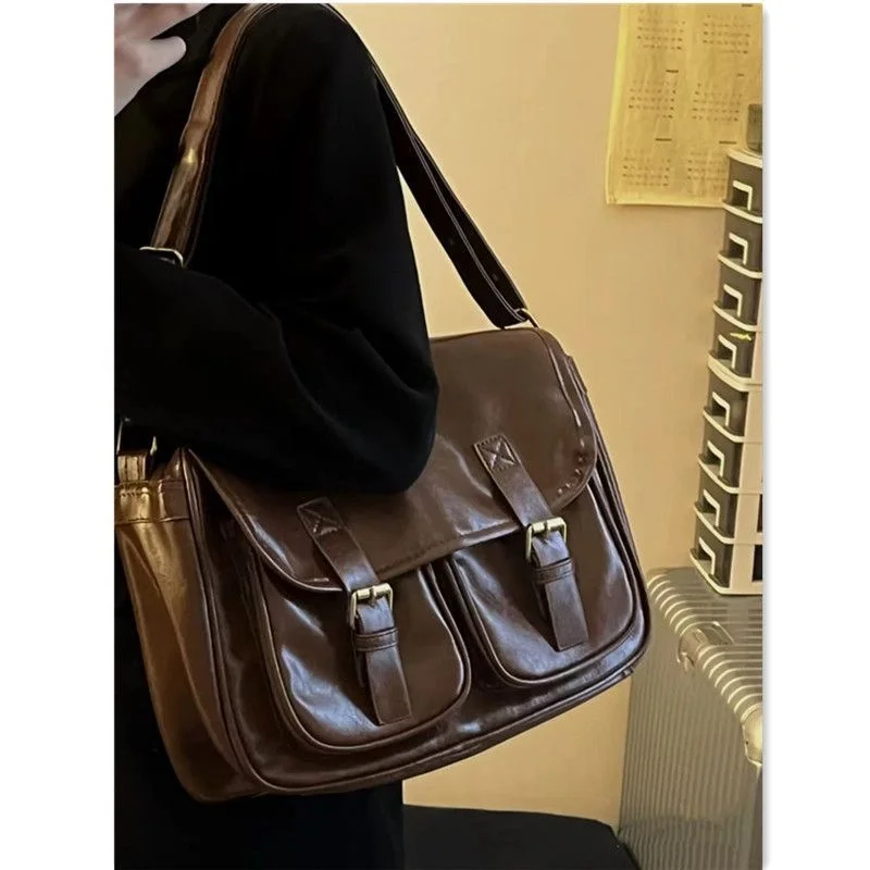 Women\'s Handbags Trend 2023 Luxury Designer Handbag Pu Leather Postman Vintage Shoulder Bag Ladies Women Messenger Bags