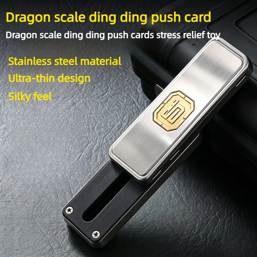 Chaoting EDC Dragon Scale Mechanical Stainless Steel Dingding Fingertip Push Card Decompression Toy