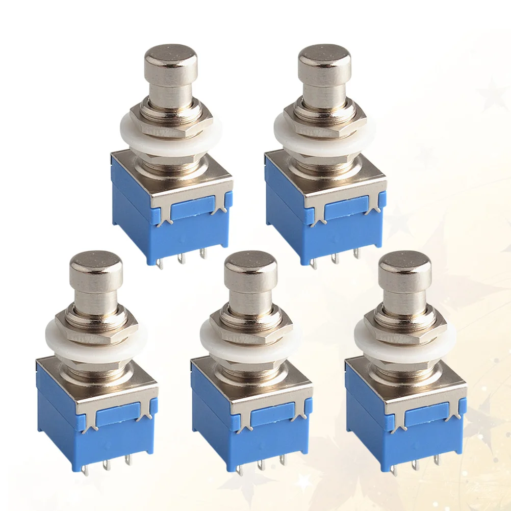 

5pcs 9-Pin Stomp Foot Switch For Guitar Effects Pedal True Bypass Metal Box Replacement Blue Instrument Accessory