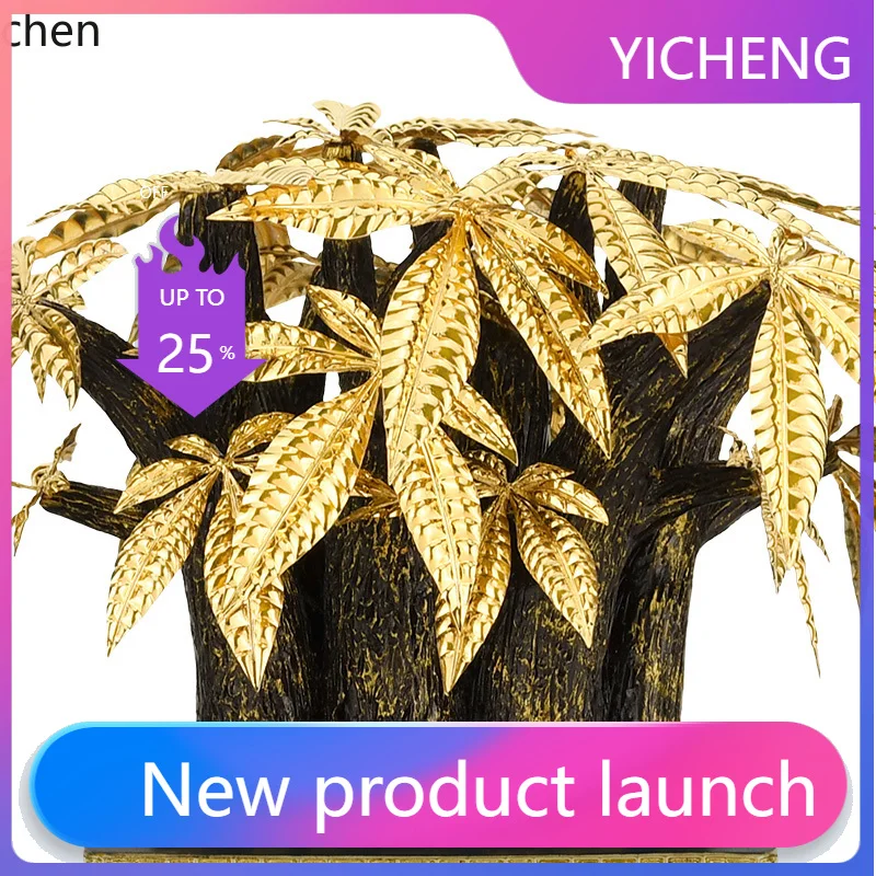 LYY  Gold Leaf Ornament Money Tree Home Decor Living Room Office Decoration Company Opening Housewarming Ornament Craft