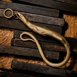 Vintage Brass Lizard Hook Key Chain Pendant Fashion Car Key Ring Bag Hanging Exquisite Handicrafts Accessories