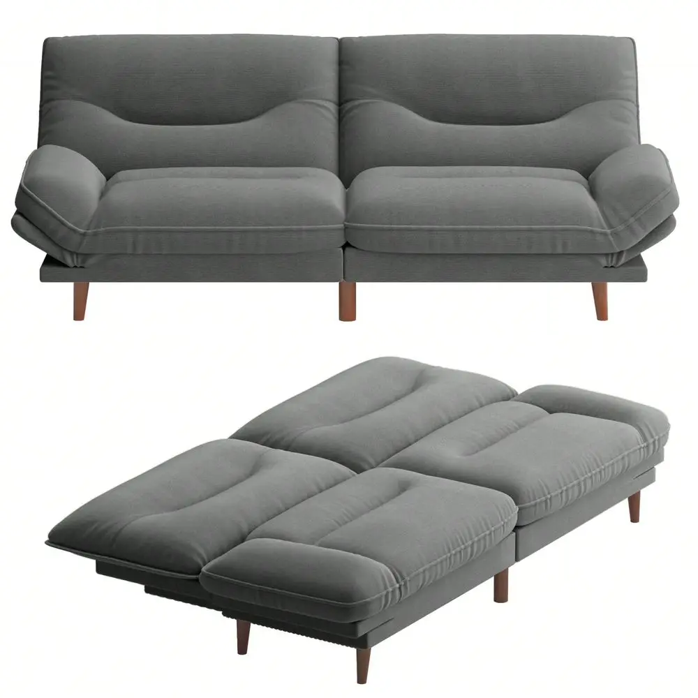 

Futon Sofa Bed, Comfy Loveseat Sleeper Sofa With Adjustable Backrest Armrest, 2 Seater Twin Futon Couch For Living Room Bedroom