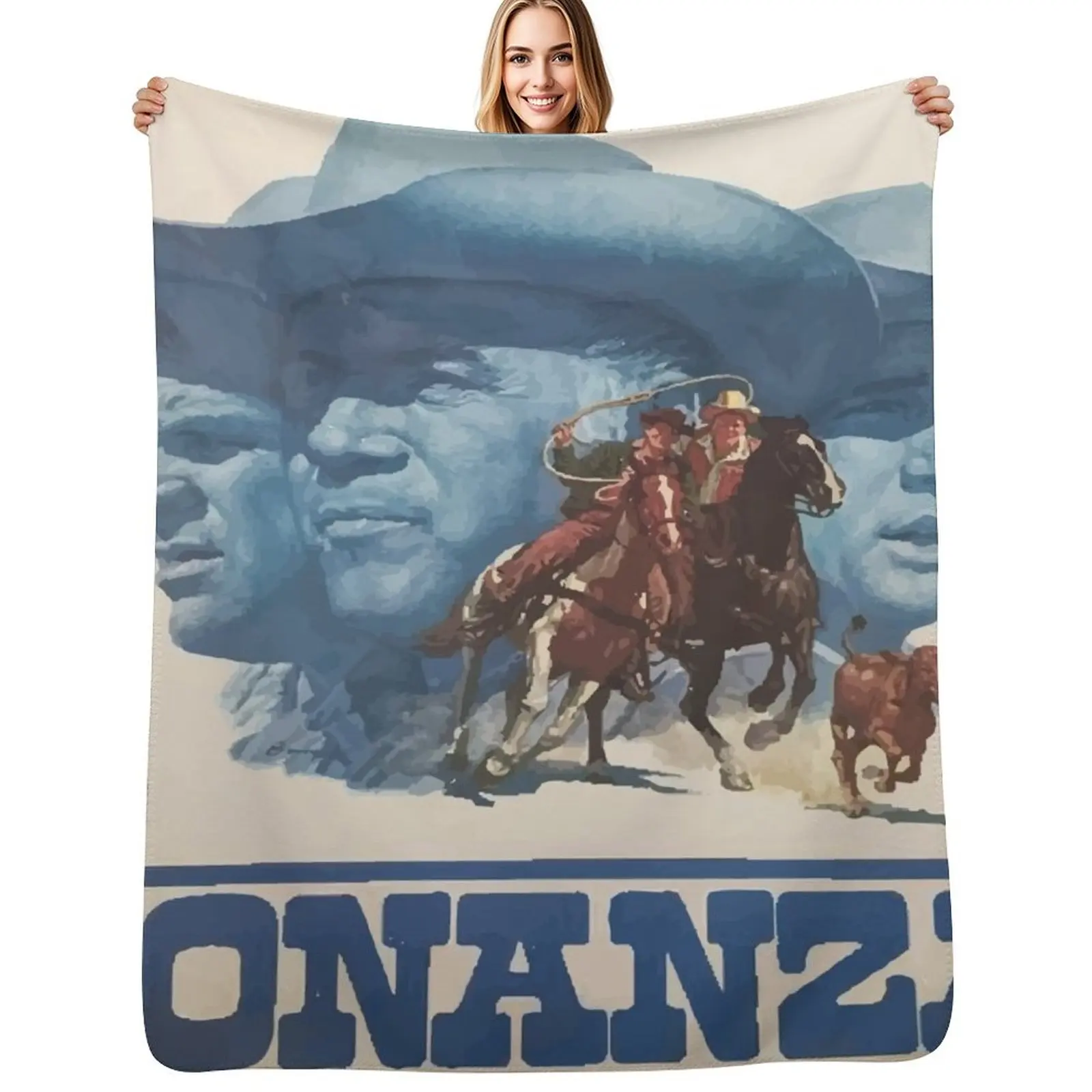 

PAPER BONANZA POSTER Throw Blanket Cozy Sofa Blanket for TV Watching Napping