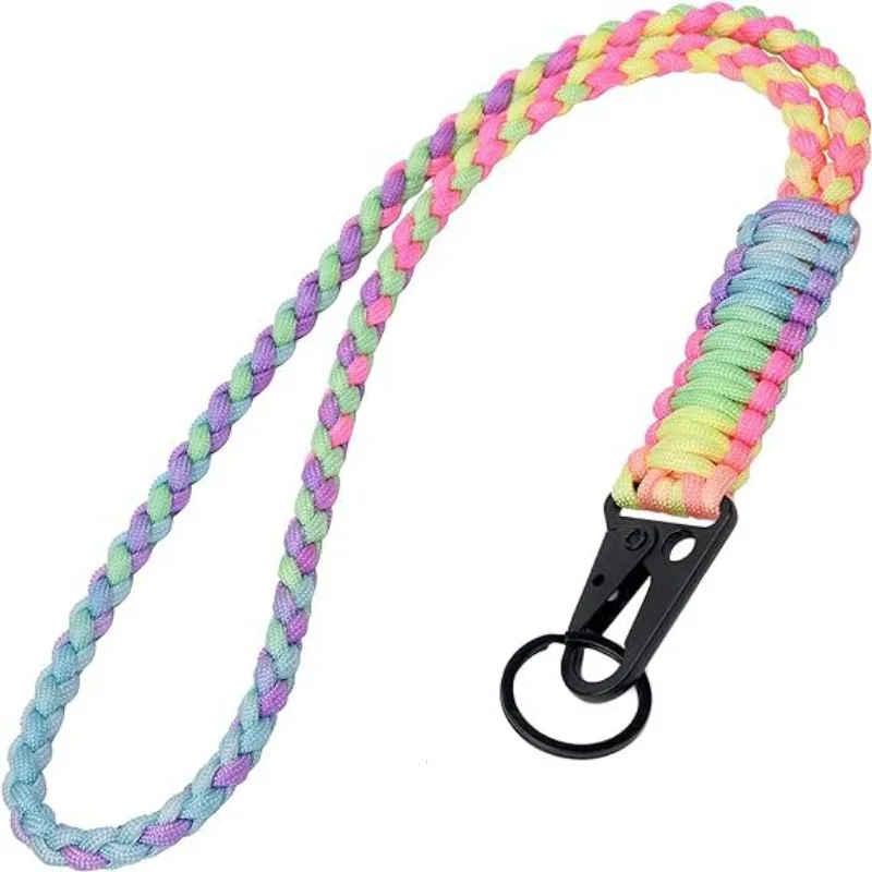 

Heavy-duty Paracord Braided Lanyard Keychain, Paracord Necklace, Phone Keychain, Camera Wrist Braided Strap Lanyard