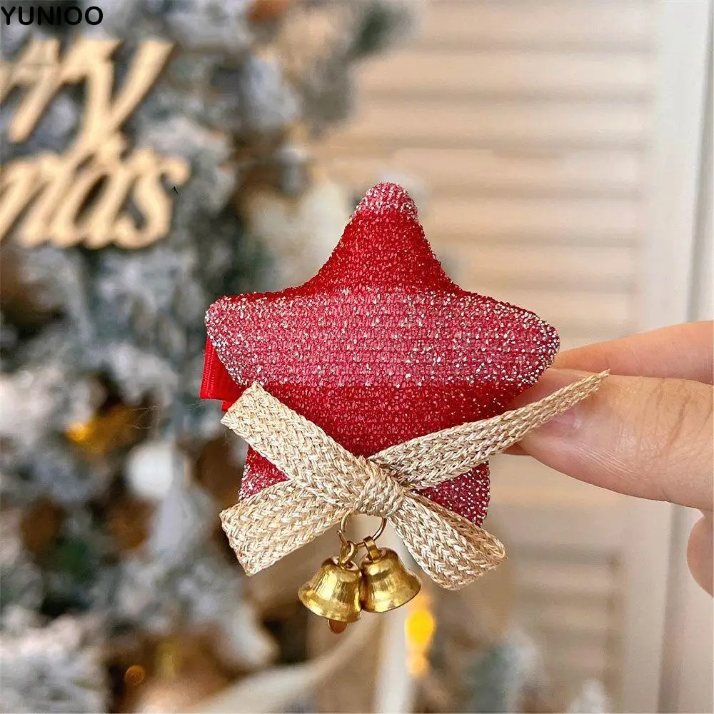 

Merry Christmas Decor Christmas Hairpin Star Bell Christmas Hat Headband Korean Hair Accessories Red Barrette