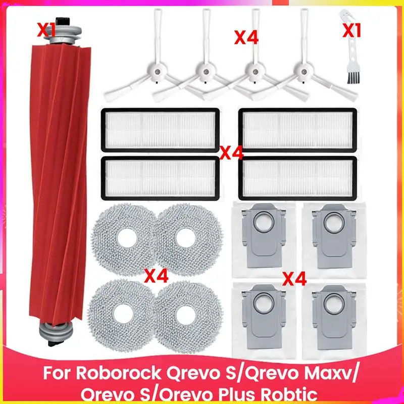 Roborock Qrevo S/Qrevo Maxv/Qrevo S/Qrevo Plus Robtic 진공 청소기 브러시 필터 걸레용 M04K 액세서리 키트