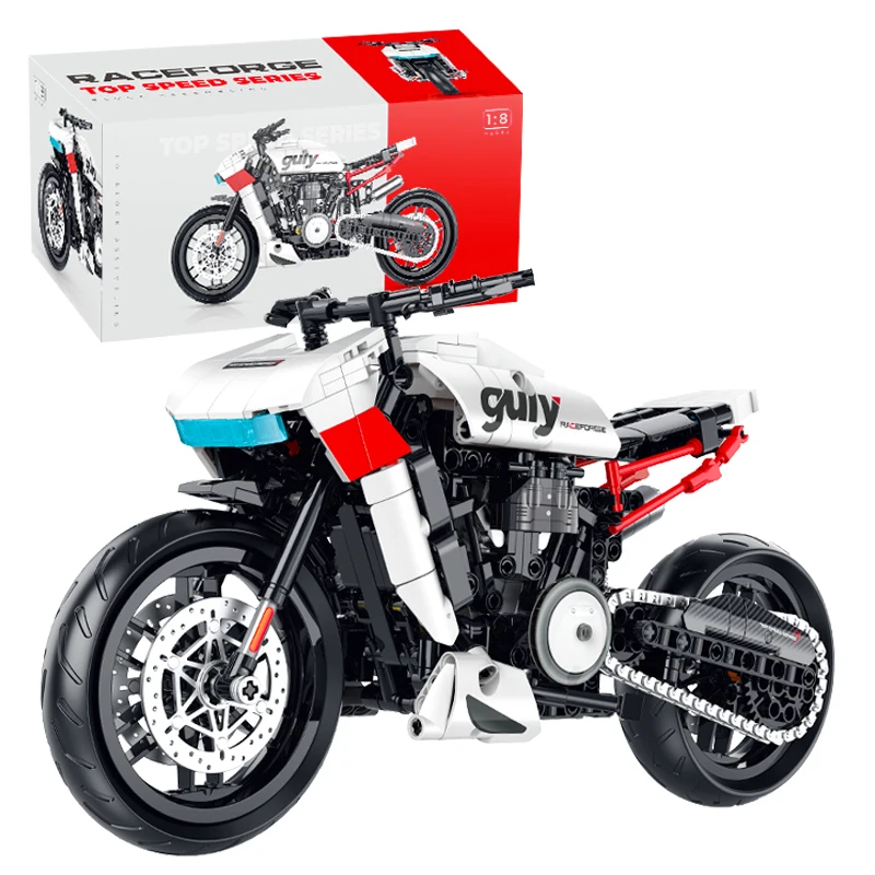 

Городской супергоночный мотоцикл, собранный MOC, строительные блоки, комплект модели мотоцикла, технические игрушки, подарки для мальчиков, взрослых и детей, 500 + шт.